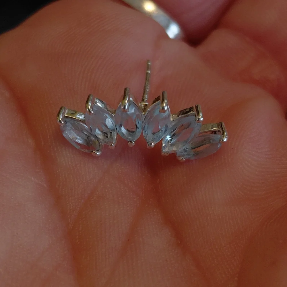 Light Blue Topaz Statement Earrings